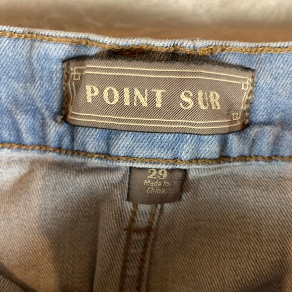 J.CREW Point Sur Jeans Women's 29 Blue Denim Stretch Button Fly Wide Leg 8619 - Picture 4 of 10